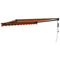 Auvent rétractable automatique orange et marron 3x2,5 m