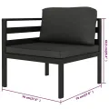 Salon de jardin 10 pcs avec coussins Aluminium Anthracite