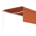 Auvent manuel rétractable avec store 4,5x3 m Orange et marron