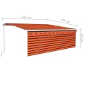 Auvent manuel rétractable avec store 4,5x3 m Orange et marron