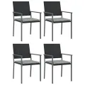 Ensemble à manger de jardin 5 pcs coussins résine tressée acier