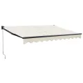 Auvent rétractable crème 3x2,5 m tissu et aluminium