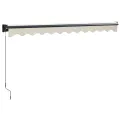 Auvent rétractable crème 3x2,5 m tissu et aluminium