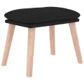 Chaise de relaxation avec repose-pied Noir Tissu