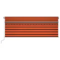 Auvent manuel rétractable et store LED 4,5x3 m Orange et marron
