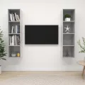 Meubles TV muraux 2 pcs Gris béton Bois d'ingénierie