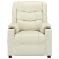 Fauteuil de massage électrique Crème Similicuir