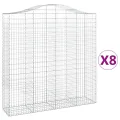 Paniers à gabions arqués 8 pcs 200x50x200/220 cm Fer galvanisé