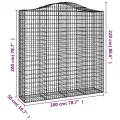 Paniers à gabions arqués 8 pcs 200x50x200/220 cm Fer galvanisé
