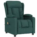 Fauteuil de massage Vert foncé Tissu