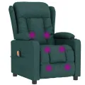 Fauteuil de massage Vert foncé Tissu