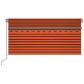 Auvent rétractable manuel store LED 3,5x2,5 m Orange et marron