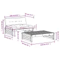 Salon de jardin 2 pcs avec coussins noir bois massif