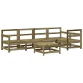 Salon de jardin 6 pcs avec coussins bois de pin imprégné