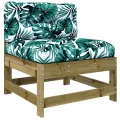 Salon de jardin 7 pcs avec coussins bois de pin imprégné