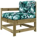 Salon de jardin 7 pcs avec coussins bois de pin imprégné