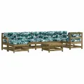 Salon de jardin 8 pcs avec coussins bois de pin imprégné