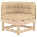 Salon de jardin 8 pcs avec coussins bois massif