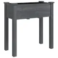Jardinière sur roues avec doublure gris 71x37x80 cm bois sapin