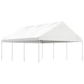 Belvédère avec toit blanc 6,69x5,88x3,75 m polyéthylène