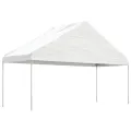 Belvédère avec toit blanc 6,69x5,88x3,75 m polyéthylène