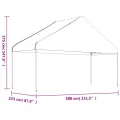 Belvédère avec toit blanc 6,69x5,88x3,75 m polyéthylène