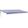 Auvent rétractable automatique bleu et blanc 5x3 m