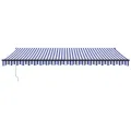 Auvent rétractable automatique bleu et blanc 5x3 m