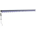 Auvent rétractable automatique bleu et blanc 5x3 m