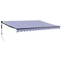 Auvent rétractable automatique bleu et blanc 4x3 m