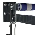 Auvent rétractable automatique bleu et blanc 4x3 m
