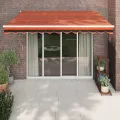 Auvent rétractable automatique orange et marron 3x2,5 m
