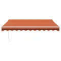 Auvent rétractable automatique orange et marron 3x2,5 m