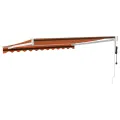Auvent rétractable automatique orange et marron 3x2,5 m