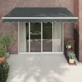 Auvent rétractable automatique anthracite 3,5x2,5 m