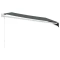 Auvent rétractable anthracite 4,5x3 m tissu et aluminium