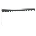 Auvent rétractable anthracite 4,5x3 m tissu et aluminium