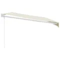 Auvent rétractable crème 5x3 m tissu et aluminium