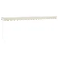Auvent rétractable crème 5x3 m tissu et aluminium