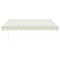 Auvent rétractable crème 3x2,5 m tissu et aluminium