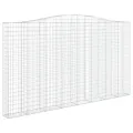 Paniers à gabions arqués 2 pcs 400x30x220/240 cm Fer galvanisé
