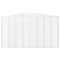 Paniers à gabions arqués 2 pcs 400x30x220/240 cm Fer galvanisé