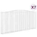 Paniers à gabions arqués 7 pcs 400x30x180/200 cm Fer galvanisé