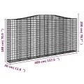 Paniers à gabions arqués 7 pcs 400x30x180/200 cm Fer galvanisé