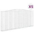Paniers à gabions arqués 5 pcs 400x30x180/200 cm Fer galvanisé