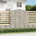 Paniers à gabions arqués 5 pcs 200x30x220/240 cm fer galvanisé