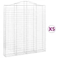 Paniers à gabions arqués 5 pcs 200x30x220/240 cm fer galvanisé