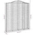 Paniers à gabions arqués 5 pcs 200x30x220/240 cm fer galvanisé