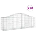 Paniers à gabions arqués 20 pcs 200x30x60/80 cm Fer galvanisé