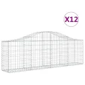 Paniers à gabions arqués 12 pcs 200x30x60/80 cm Fer galvanisé